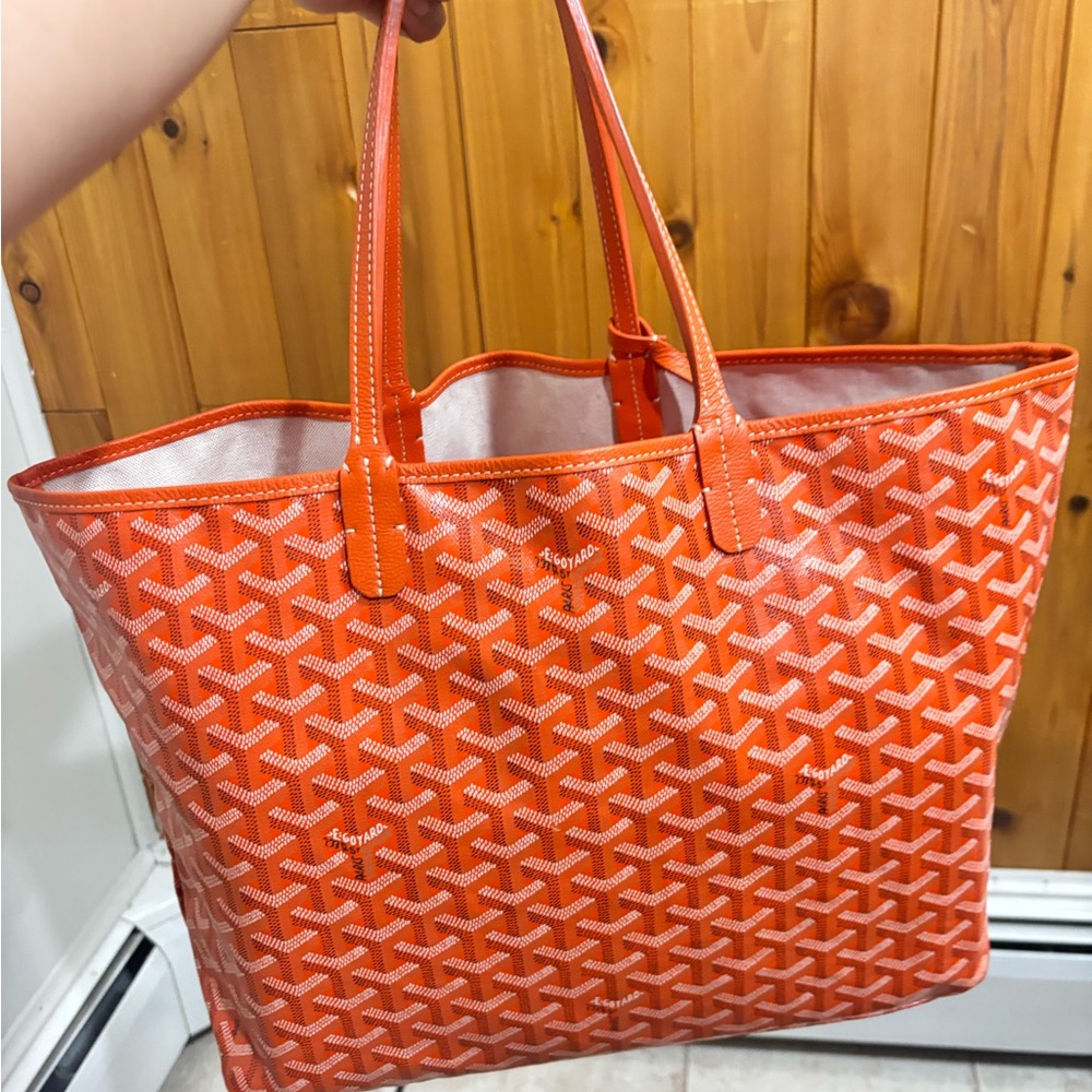 Goyard Orange Geometric Pattern Tote - Picture 1 of 4